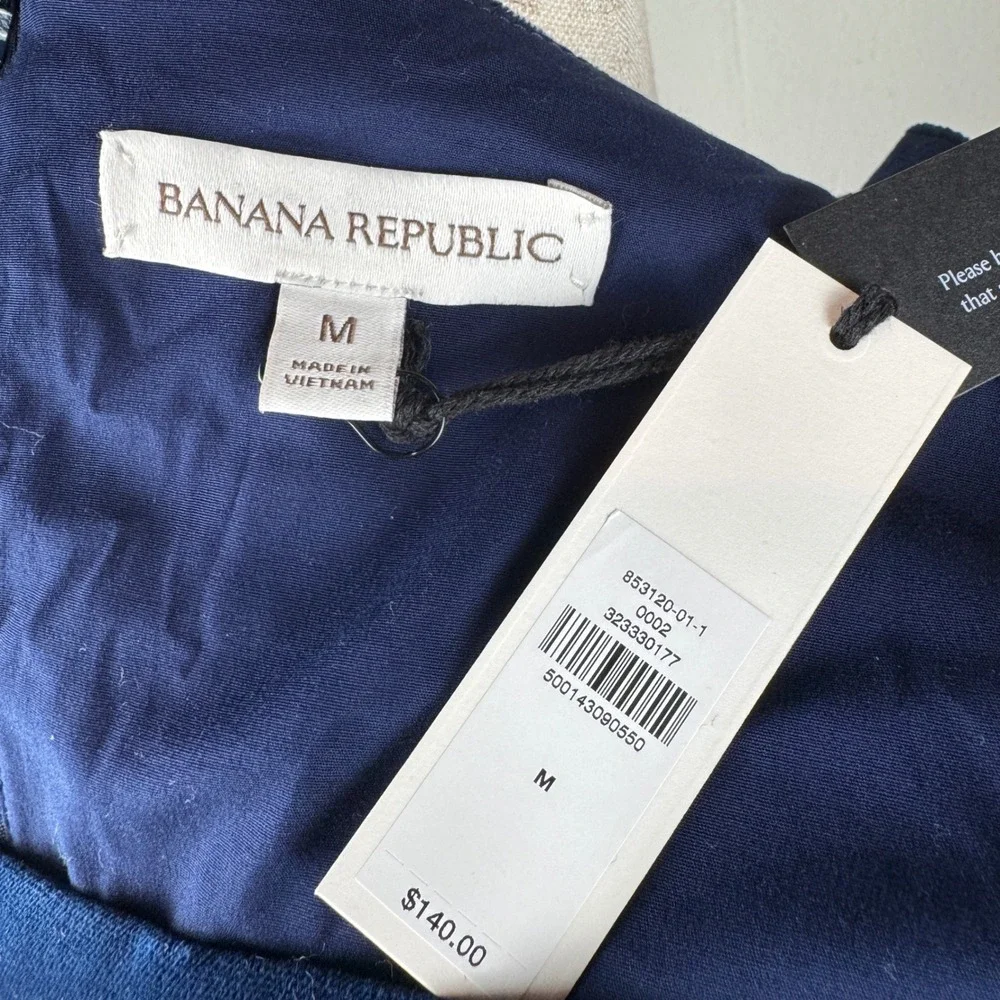 Romantic Dark Academia Feminine Banana Republic Velvet Top Womens M Navy NWT